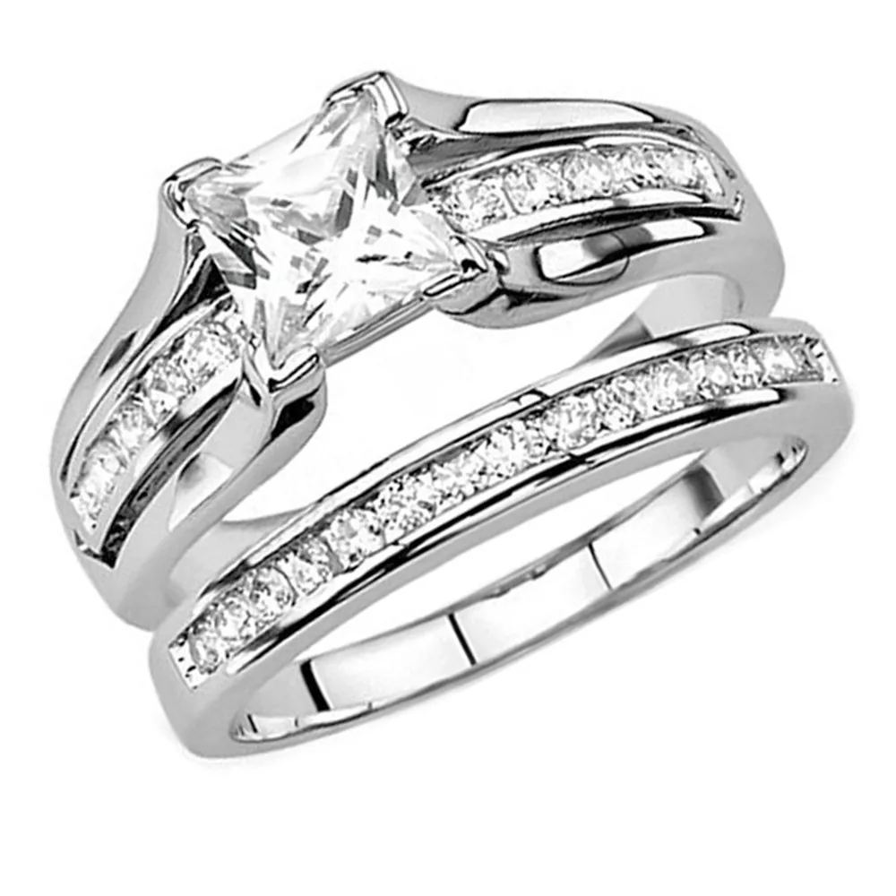 Женское белое квадратное кольцо роскошное серебряное 925 пробы винтажное