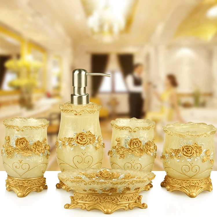 Новинка 5 шт. Европейский набор для ванной комнаты премиум класса из натуральной