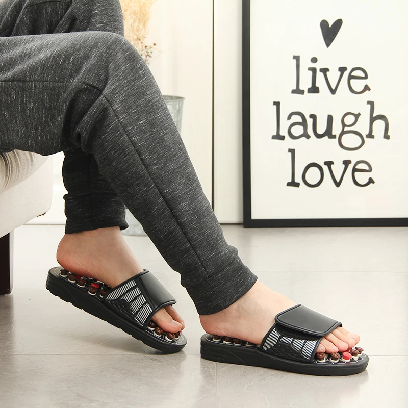 Magnetic Stone Foot Massage Slippers Acupuncture Therapy Massager Shoes For Acupoint Activating Reflexology Foot Care Sandal