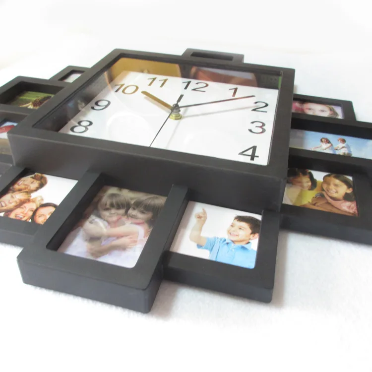 2018 Новые DIY настенные часы современный дизайн фоторамка черная пластиковая