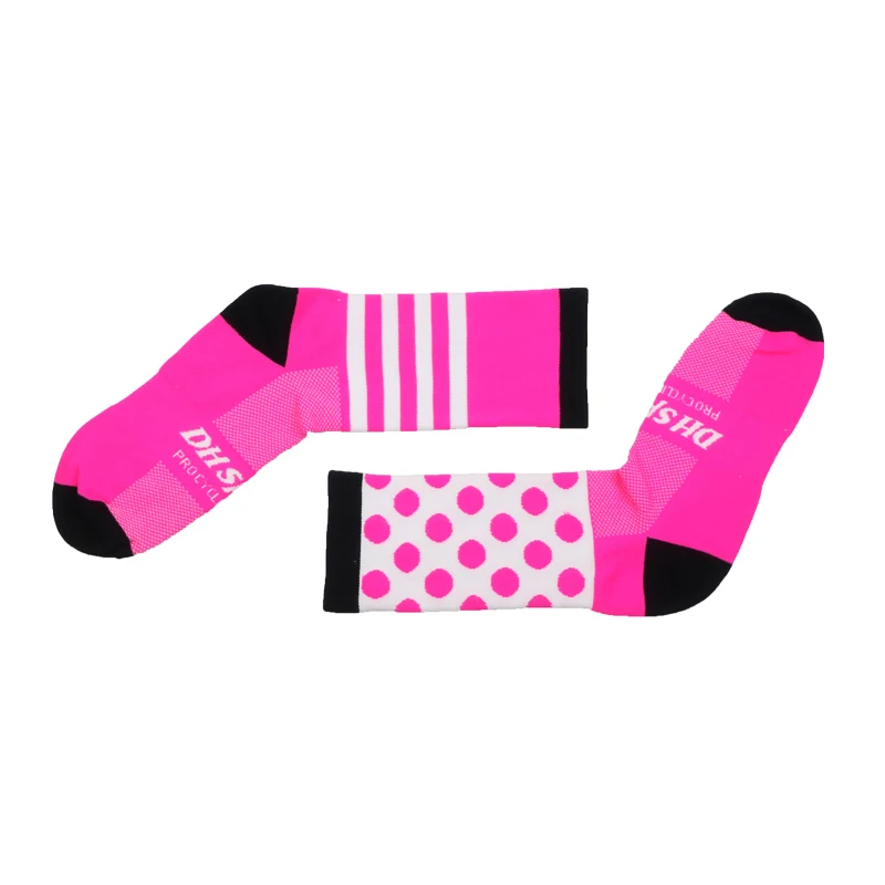 DH13 Rose Black DH спортивные носки для велоспорта мужские и женские дышащие Компрессионные носки для бега уличные носки для шоссейного велосипеда Аксессуары для велосипеда - Цвет: DH13 Rose Black
