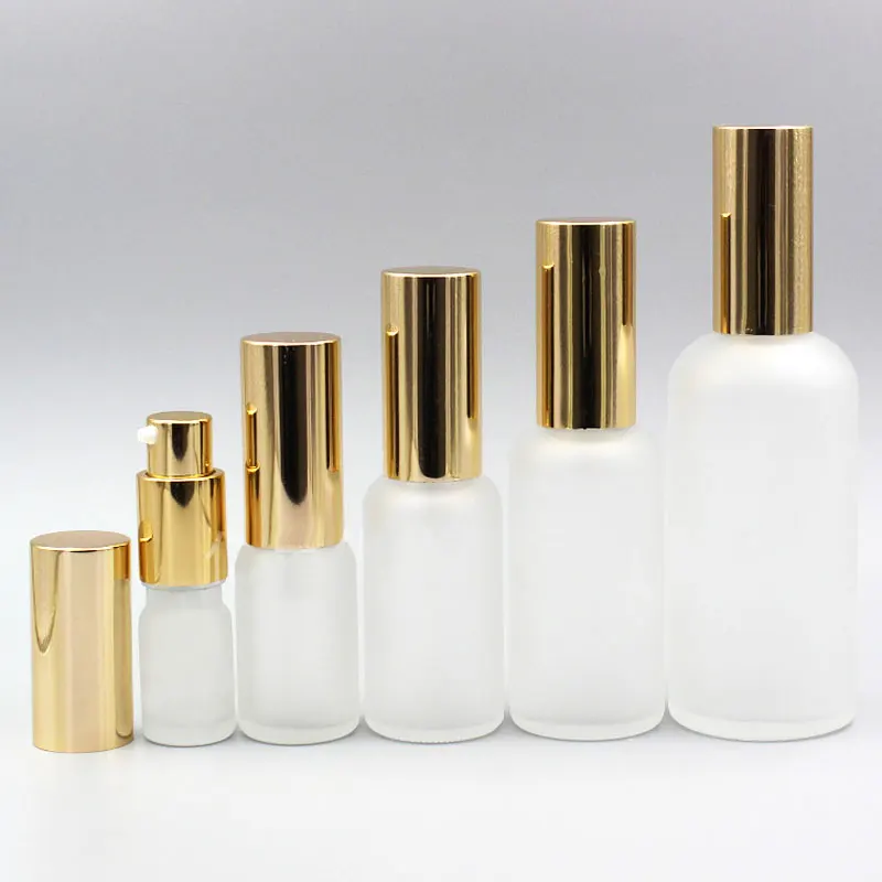 Прозрачная матовая стеклянная бутылка для крема и лосьона 5 100 мл|Многоразовые