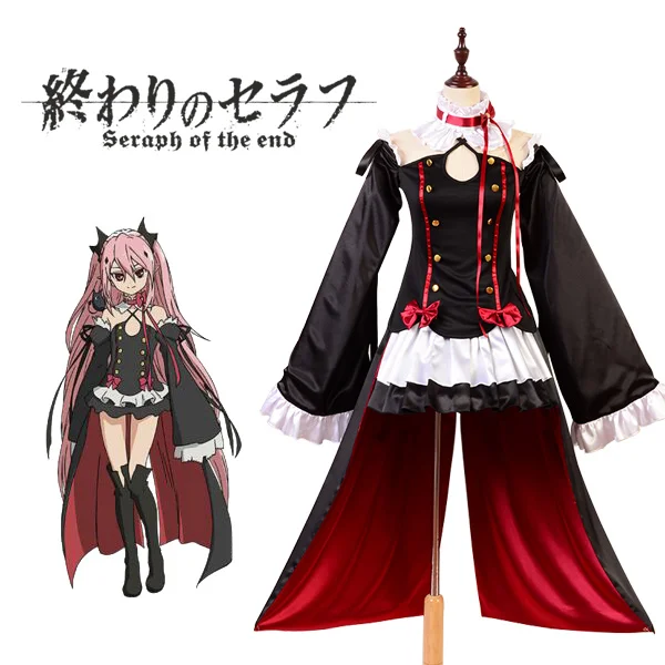 

Hot Anime Seraph of the End Cosplay Costume Adult Girl Vampires Krul Tepes Uniform Cosplay Costume Halloween Carnival Costume