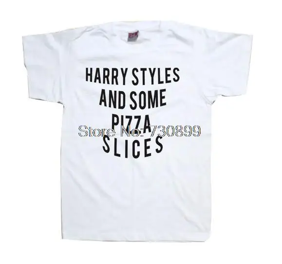 Футболка с надписью Harry Styles и ломтиками пиццы Tumblr One Direction 1D унисекс для мужчин