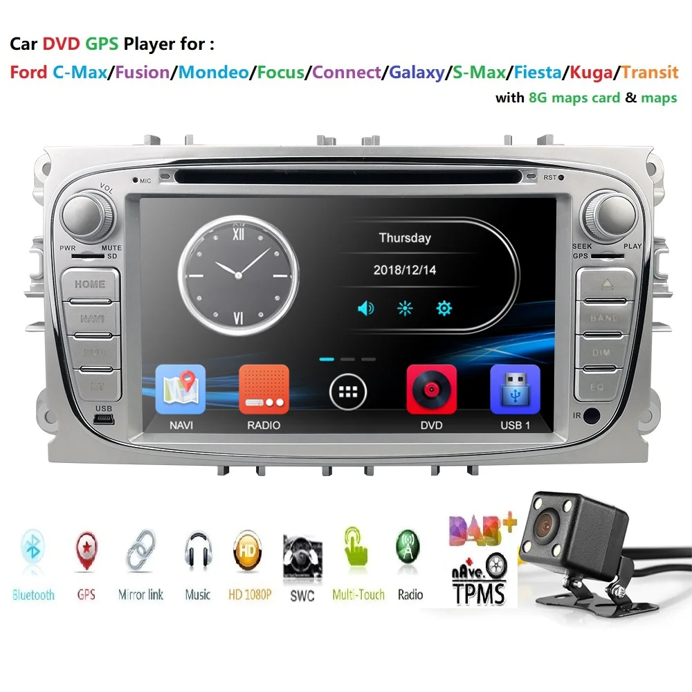 800*480 HD сенсорный автомобильный dvd плеер с экраном для FORD Mondeo S MAX подключения FOCUS 2