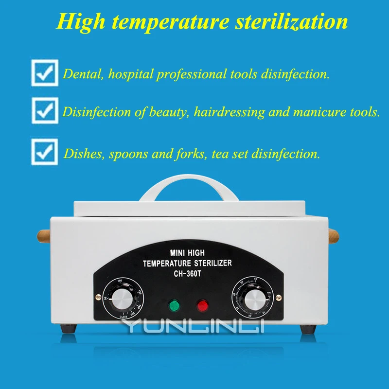 Mini High Temperature Sterilizer Manicure Dental Hot Air Heat Disinfector Nail Art Salon Disinfection Cabinet Box 220V 300W FSX |
