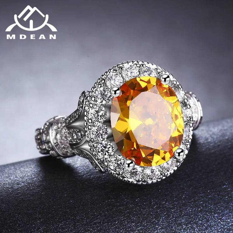 Женские кольца из белого золота MDEAN ювелирные с фианитом AAA для свадьбы помолвки