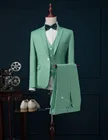 Новинка 2021, дизайнерский мужской костюм мятно-зеленого цвета, стильный смокинг из 3 предметов, Индивидуальные костюмы для жениха, блейзер для выпускного вечера, Terno Masculino