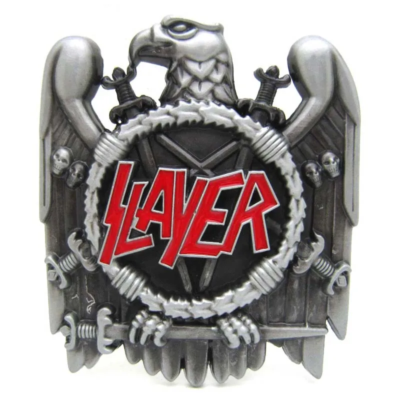 Оловянная отделка Slayer тяжелый металл музыкальный ремень пряжка подходящая