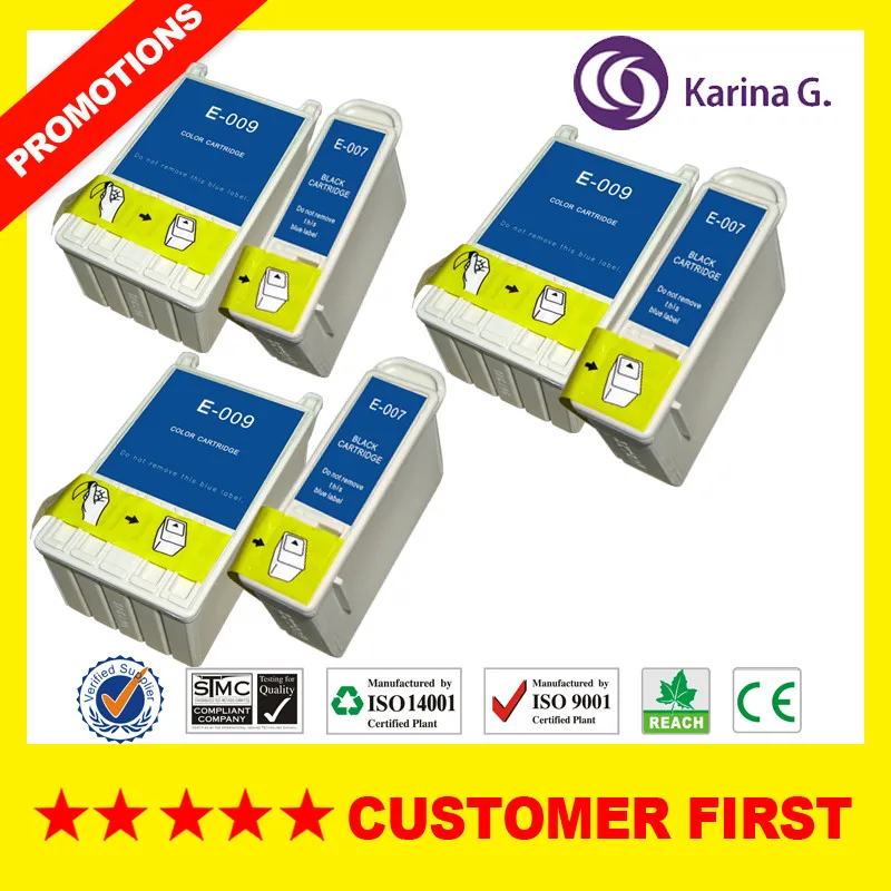 Совместимый чернильный картридж для T007 T009 подходит Epson Stylus Photo 900 1270 1280 1290 1290S и т. Д.