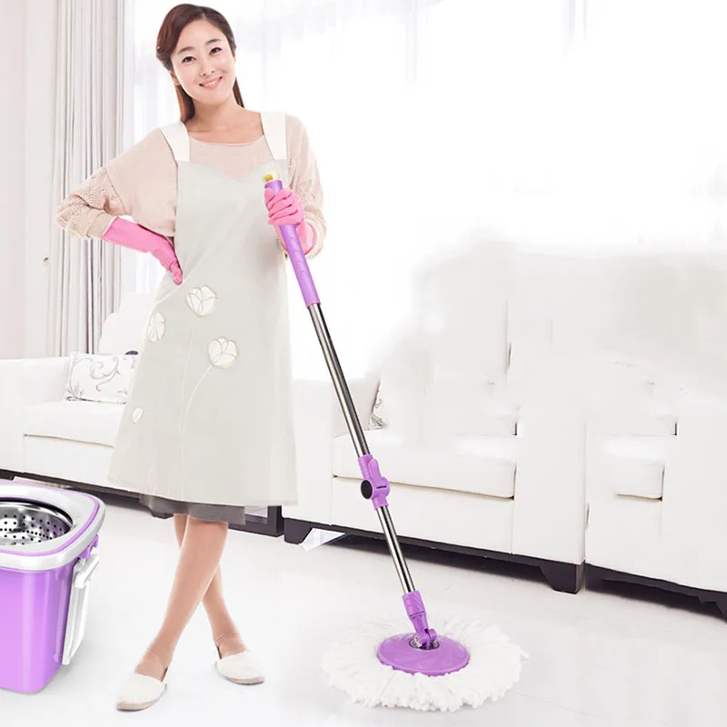 MAGIC UNION Hand Pressure Double Drive Mop Reinforced Large Bucket Moving Wheel Stainless Steel Telescopic Handle Set | Дом и сад