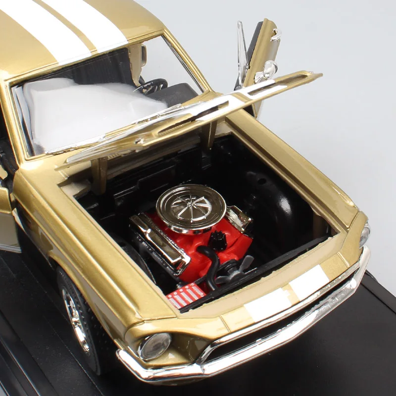 1/18 большой масштаб Классика Ретро Старый Ford Shelby Mustang GT 500KR 1968 гоночный литой автомобиль металлическая Модель автомобиля игрушки подарки для детей