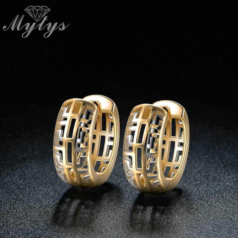 Женские серьги Mytys модные с геометрическим узором маленькие кольца CE266|hoop earrings for