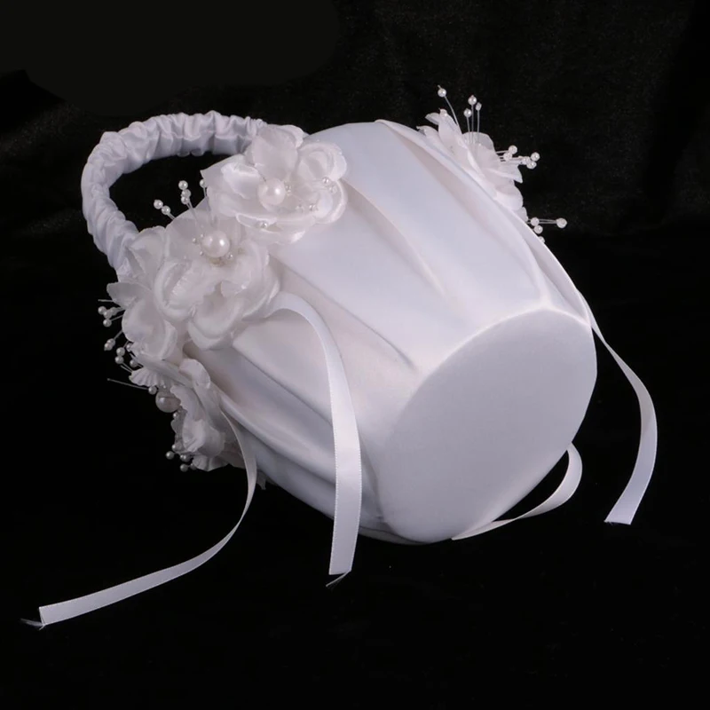 1/2xwhite Романтический сатиновый бант Свадебная церемония вечеринка для девочек в