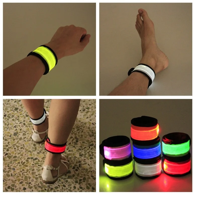 50pcs Nylon LED Sports Slap Wrist Strap Bands Wristband Light Flash Bracelet Glowing Armband Flare Party Concert wa3054 | Дом и сад