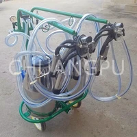 high efficiency portable cow dry type pump double buckets milking machine for dairy farm