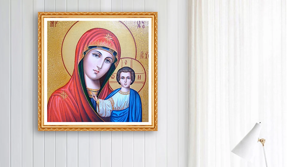 New 5D Diy Diamond Painting Religion Kazan Icon of our Lady Diamond Handicraft Needlework Crafts Embroidery Cross Stitch