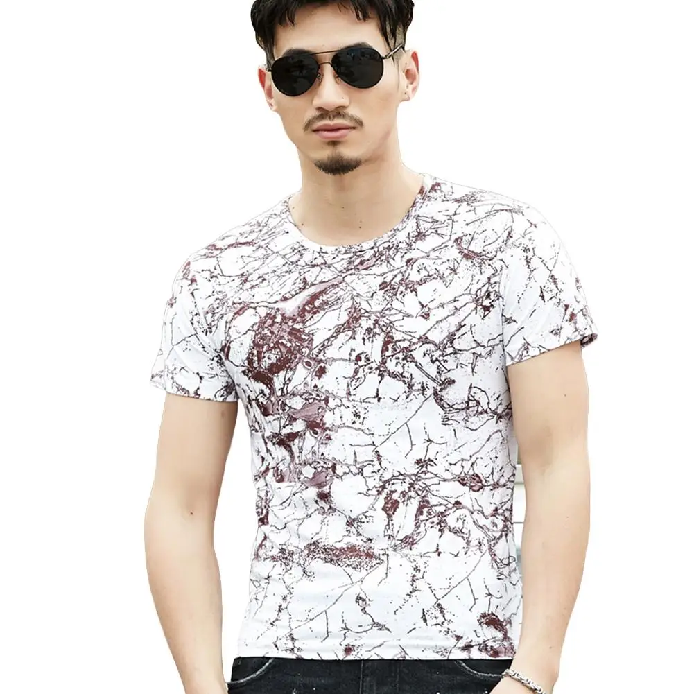 Модные Для мужчин филиал Футболка с принтом круглым вырезом короткий рукав