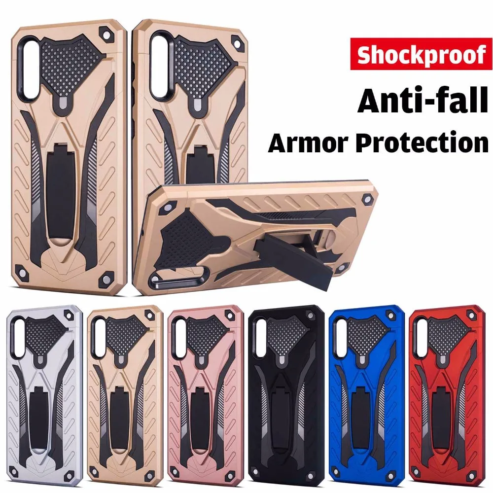 For Samsung Galaxy J4 J6 Plus Hybird Plastic Armor Case with Stand Cover Coque for J3 J5 J7 2017 J8 2018 Accessories | Мобильные