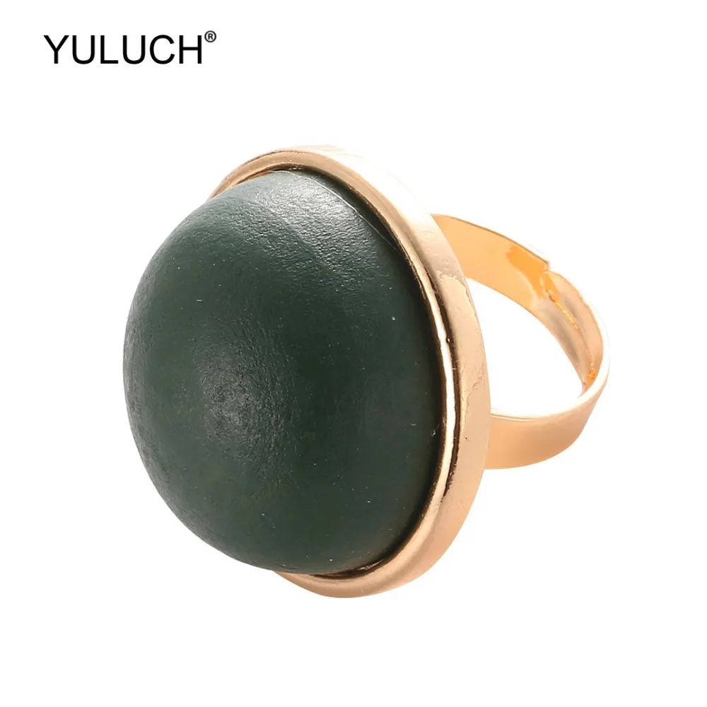 Модные красочные большие круглые деревянные кольца YULUCH элегантные