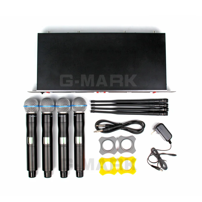 G MARK Профессиональный 4 ручной микрофон для караоке беспроводная система с