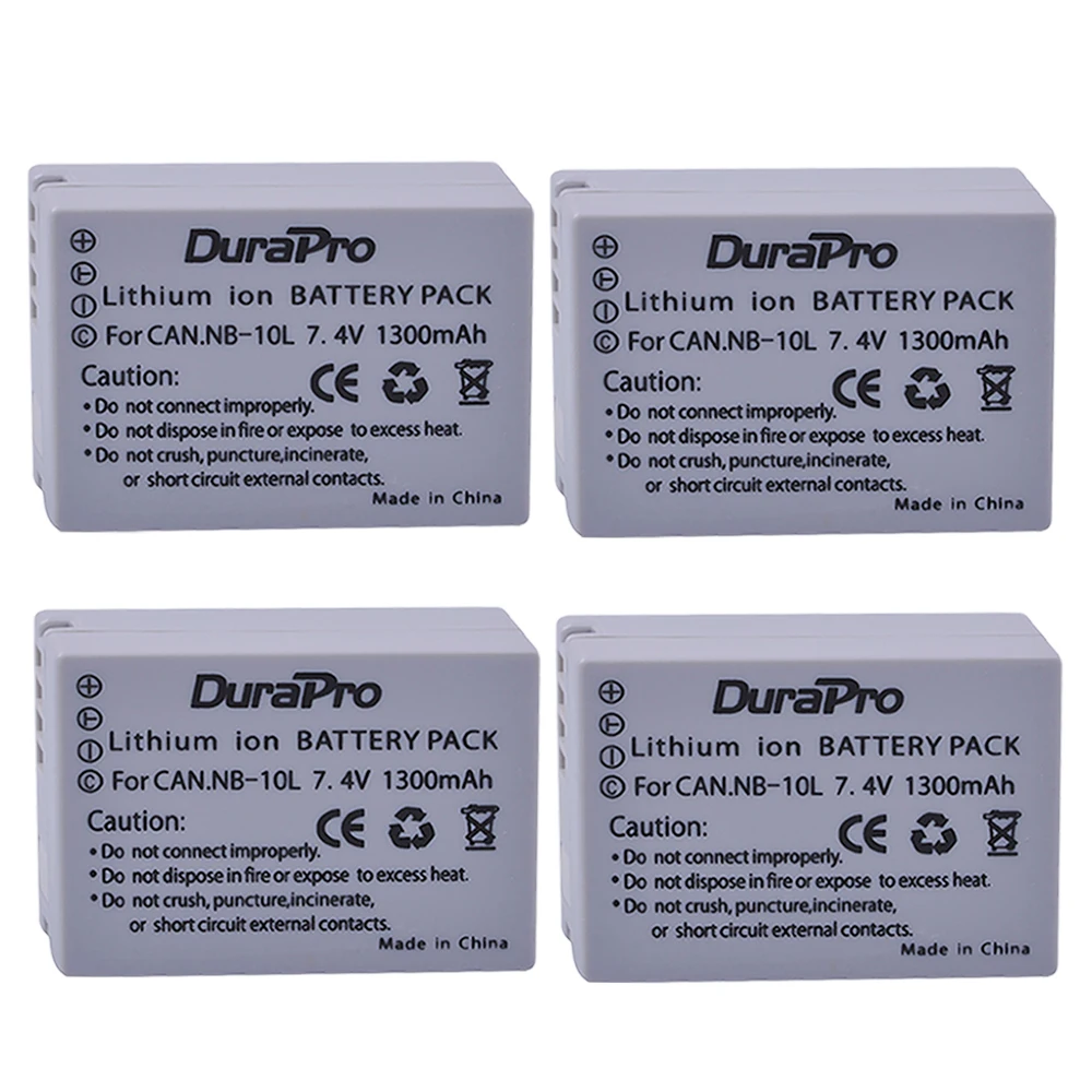 4 шт. для Canon NB-10L NB10L NB 10L 920 мАч литий-ионный Аккумулятор G1X G15 G16 SX40HS SX50HS SX60HS SX40 SX50 SX60 HS
