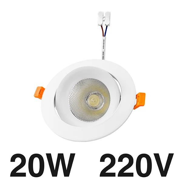20W 220V AC220V светодиодный светильник 7 Вт 12 Вт 20 Вт 90 градусов регулируемая угловая панель лампа потолок из алюминиевого сплава свет для фойе Cloakroom прожектор - Испускаемый цвет: 20W 220V