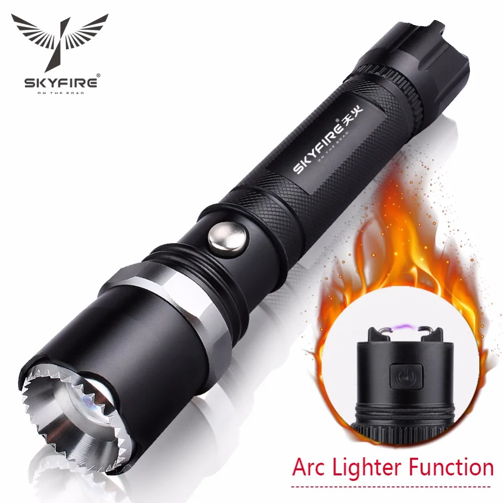 Светодиодный фонарик Arc Lighter с самозащитой Head Head и Zoomable Beam Included Аккумуляторная батарея 18650 и крепление фонарь самооборона фонари фонарики телескопическая дубинка 18650 аккумуляторная батарея