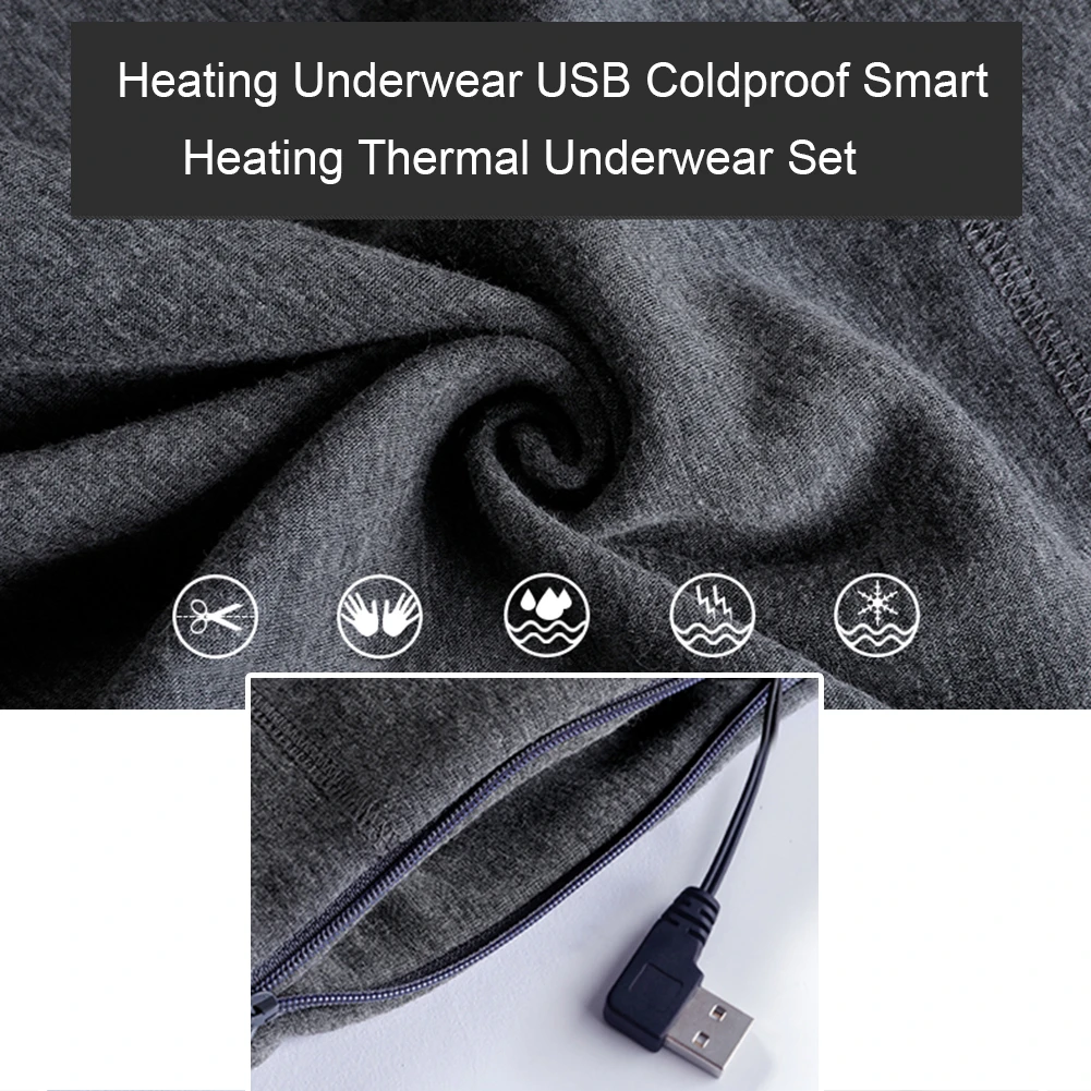 Новое теплое нижнее белье USB холодостойкое умное нагревание термобелье набор для мужчин и женщин Спорт на открытом воздухе Катание на лыжах рыбалка