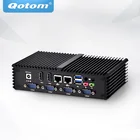 Qotom OEM мини-ПК Q350PY с процессором Core i5, двойной Lan, 6 * USB, несколько последовательных портов RS485 VGA 11,5 Вт, безвентиляторный POS-компьютер X86