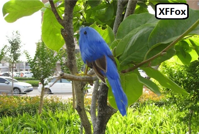 

small simulation cute bird model foam&furs blue lifelike bird doll gift about 16cm xf0575