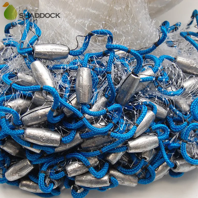 12 Feet Radius 0.75LB Fishing Cast Net American Heavy Duty Real Lead Weights Hand Throwing Trap With Plastic Bucket | Спорт и