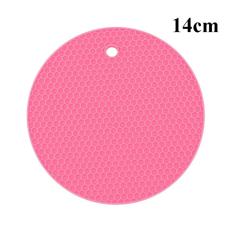 14cm Rose Red 18/14/9 см подставки для Кухня гаджеты силиконовый термостойкий Нескользящие утепление ковриками Pad кухонная салфетка-подставка для Товары R - Цвет: 14cm Rose Red
