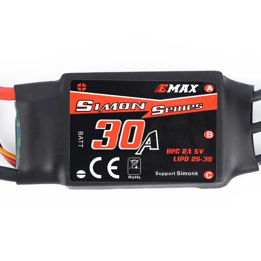 Электрические регуляторы скорости EMAX Simonk 30A-6S OPTO ESC Simon series для мультикоптера FPV F450