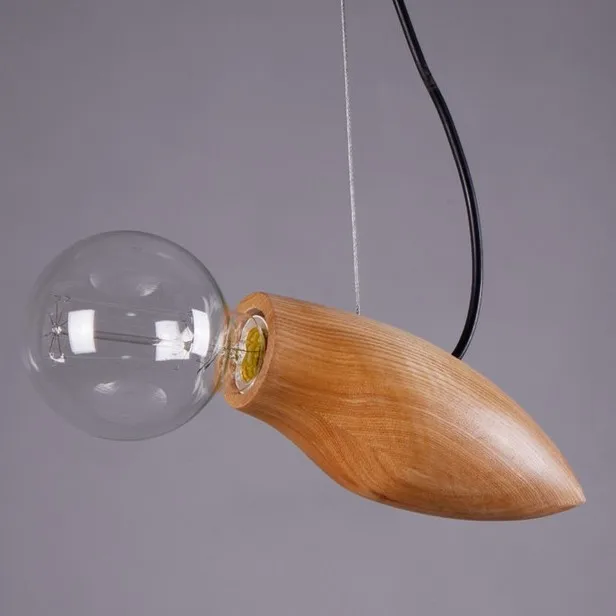 Современный скандинавский бревно-резной деревянный подвесной светильник резьба