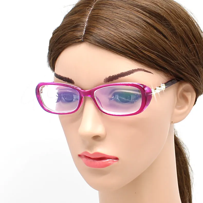 Для женщин Стразы чтения очки для зрения, прижимная планка Oculos de Grau Feminino класса люкс для очков+ 100 125 150 175 200 225 250 275 300 350 400