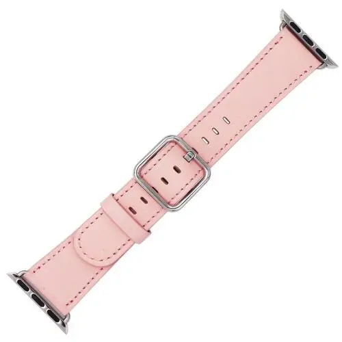 Ремешок EIMO для Apple Watch Band 44 мм 40 мм Iwatch 4 3 2 1 браслет одиночный Тур Пряжка из натуральной кожи наручные часы - Цвет ремешка: Pink A