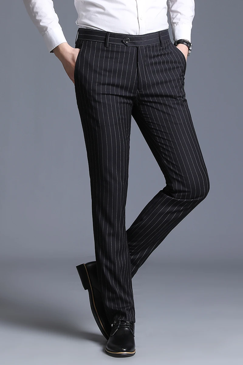 

Mens Dress Pants Men Business Pant Suits Men Pants Slim Ft Stripe Trousers Male Formal Pants Pantalon de Vestir Para Hombre