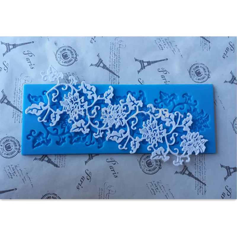 New 2016 Arrivals Silicone Mat Fondant Cake Decorating Styling Tools Kitchen Lace Mold Flower Pattern | Дом и сад