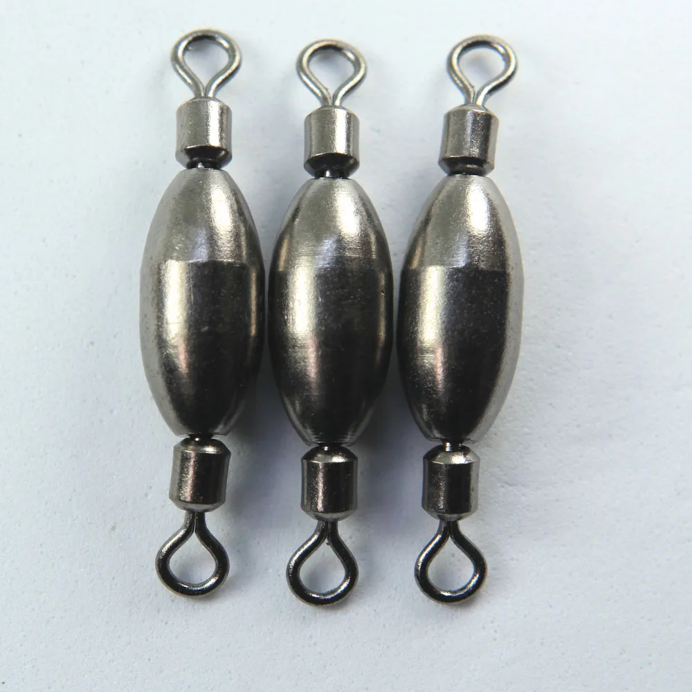 Рыболовный поводок со скользящим грузом, 5 штук в упаковке, с бочковым латунным весом и стальным соединителем.