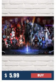 FOOCAME Mass Effect 2 3 4 Горячая стрельба действие игры Искусство Шелковый плакат фотографии спальня гостиная Настенный декор 12x24 15x30 дюймов