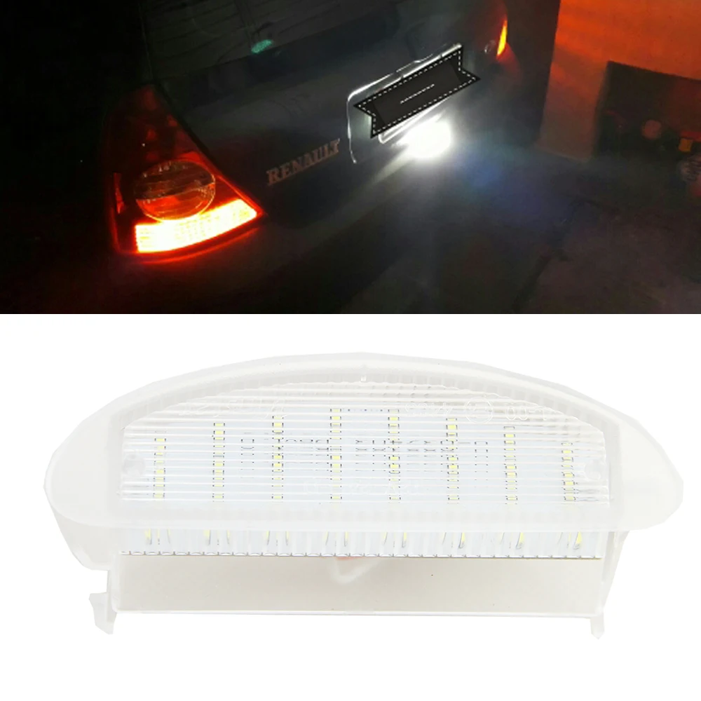 2x Ошибка бесплатно для Renault Twingo I 1993-2007 Clio MK2 1998-2006 18SMD Автомобильный светодиодный номерной знак свет лампы OEM Замена