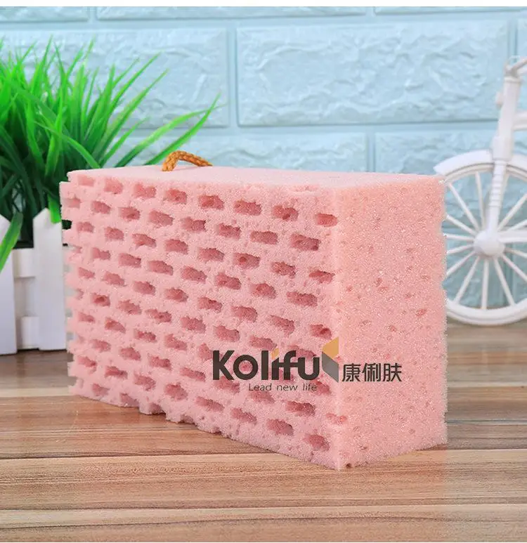 Kolifu, смешанные цвета, губка для ванны, Детская губка для ванны, скруббер для душа, спа губка для чистки тела, скраб для ванны, Шариковые губки для душа KLF006 - Цвет: Light pink