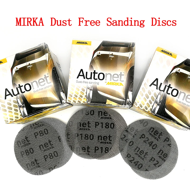 

50Pcs/box 5 Inch 125mm Sandpaper Autonet Mesh Sanding Discs Dust Free Anti-blocking 80/120/180/240/320 Grits For Wood Sanding