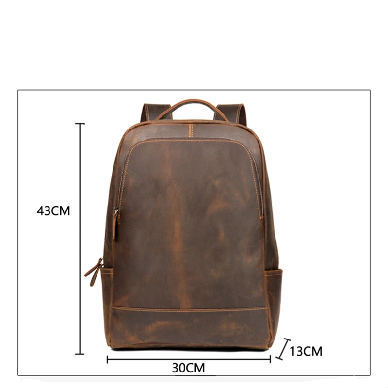 Genuine Leather Laptop Backpack Handmade Vintage Rucksack Men Business School Book Daypack Designer Weekend Shoulder Bag | Багаж и сумки
