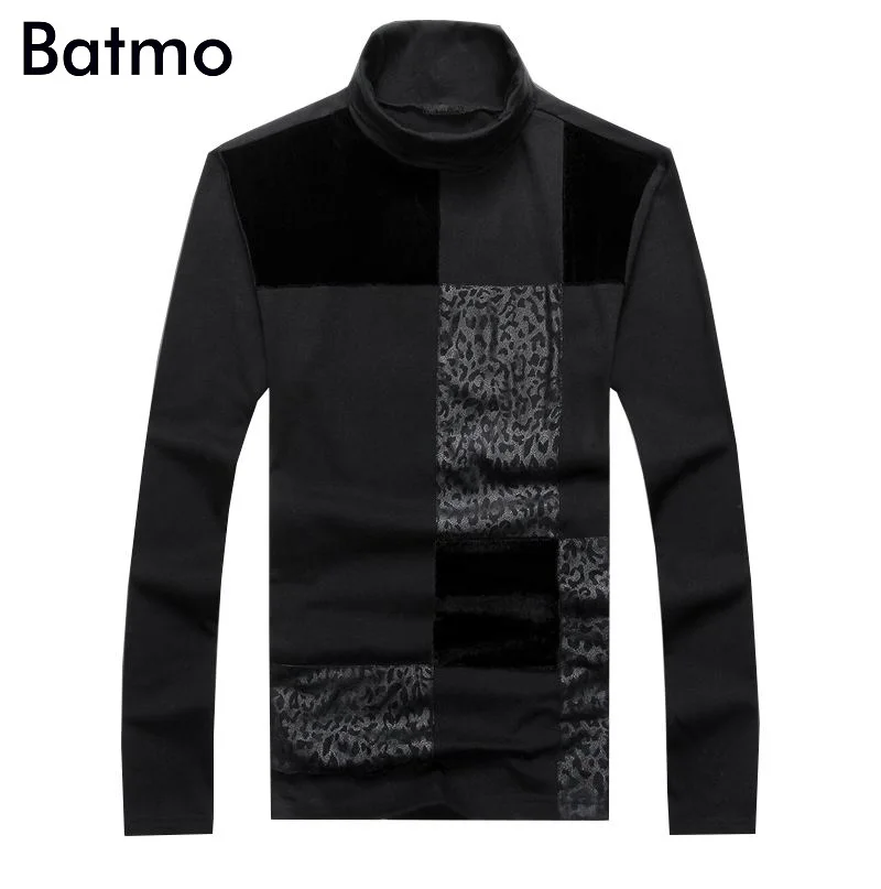 Мужская зимняя и осенняя Толстая черная футболка Batmo 2019 повседневная мужская