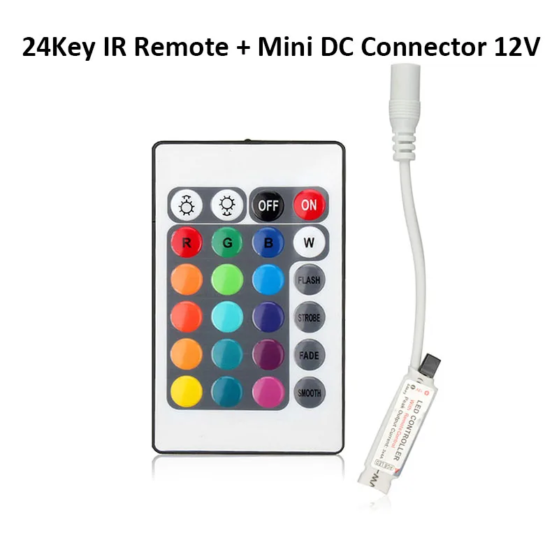 DC 12 В RGB контроллер 24/44 ключ ИК пульт дистанционного управления DC Мужской DC гнездовой разъем 3A 5A адаптер питания аксессуар для светодиодной ленты светильник