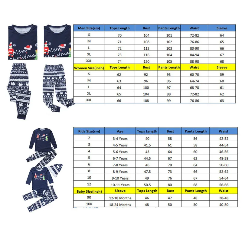 Autumn Winter Family Matching Outfits Dad Mom Kid Baby Christmas Nightwear Sleepwear Pajamas Casual Loose Plus Size Clothing Set | Мать и