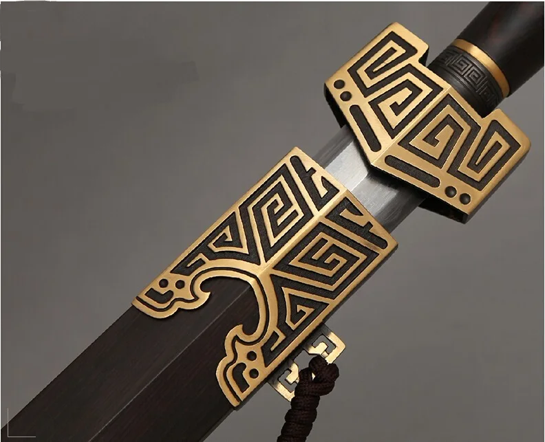 Handle Forging Sword Katana Sharp Damascus Steel Blade Brass Harness Ebony Scabbard Full Tang HL | Дом и сад