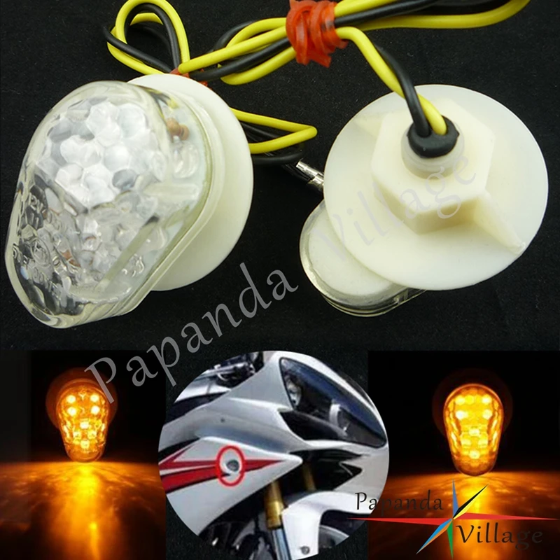 15x LED Clear мотоцикл смывное крепление указатель поворота Мотоцикл Янтарный мигалка